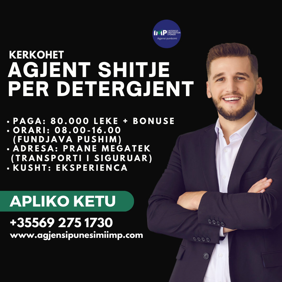 Kerkohet Agjent Shitjesh Me Eksperience, Paga 80.000 Leke + Bonuse, Prane Megatek