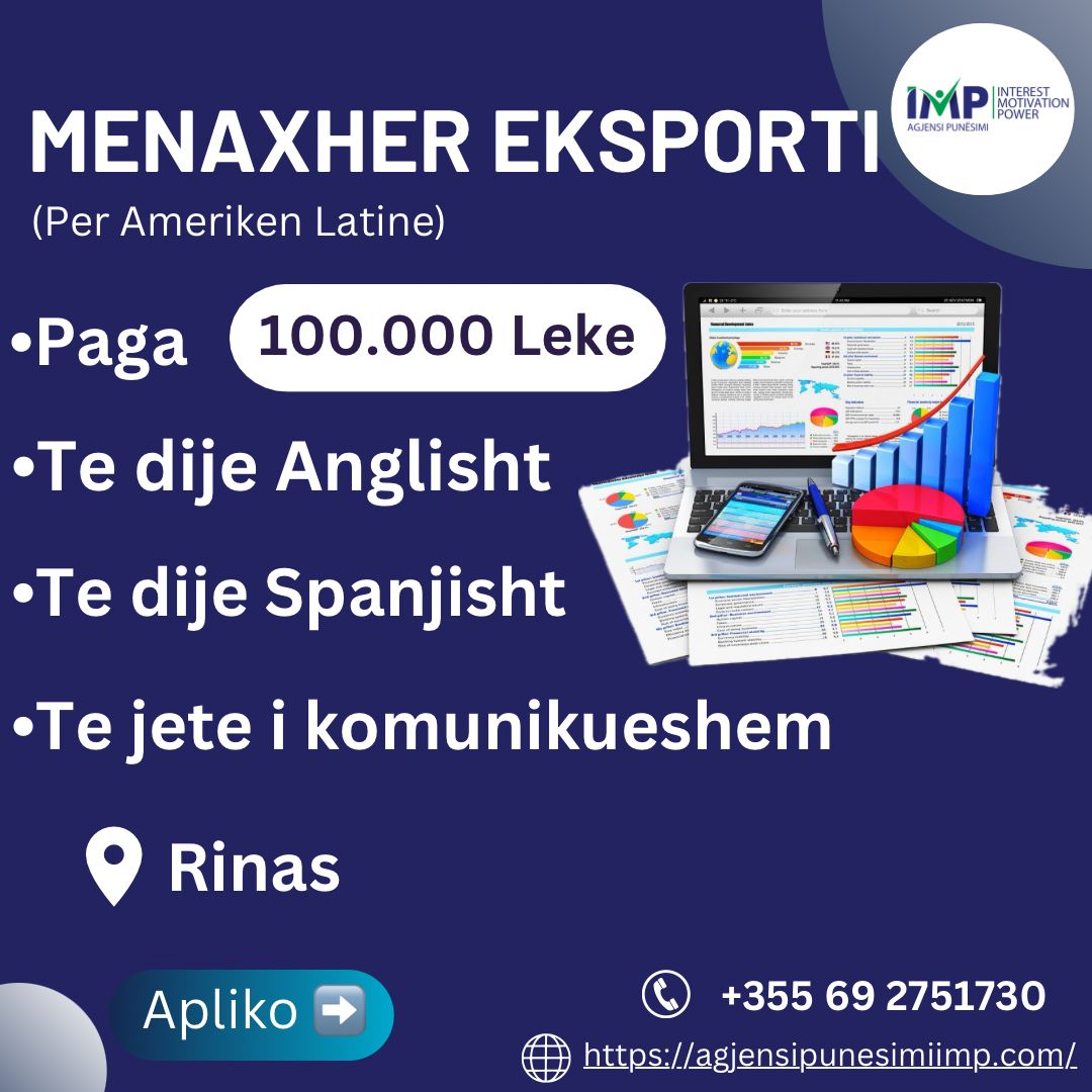 Menaxher Eksporti, Paga 100.000 Leke, Rinas