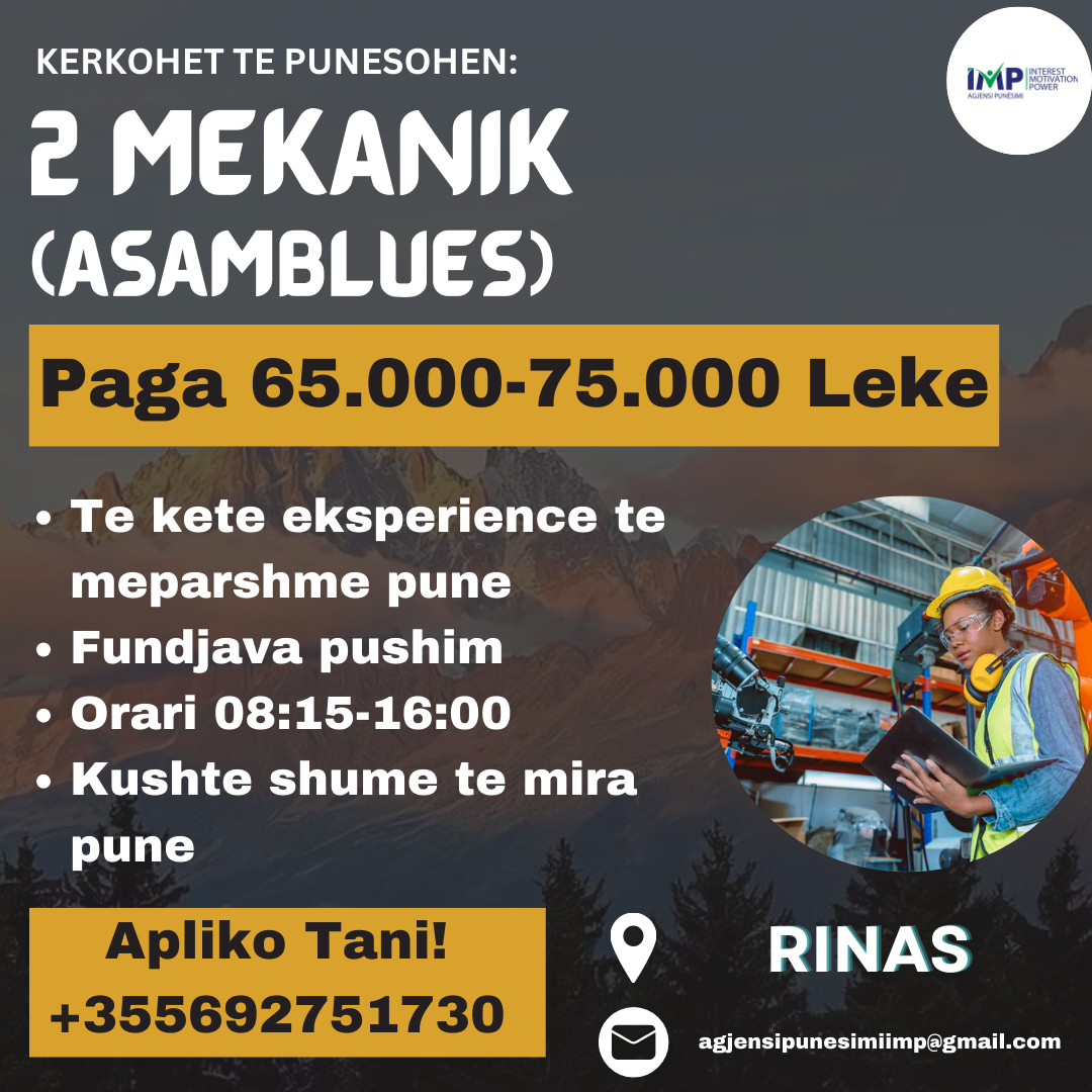 KERKOHET TE PUNESOHEN 2 MEKANIK, PAGA 65.000-75.000 LEKE, RINAS