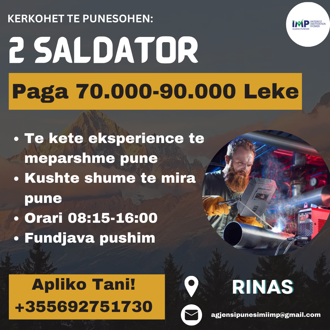 KERKOHET TE PUNESOHEN 2 SALDATOR, PAGA 70.000-90.000 LEKE, RINAS