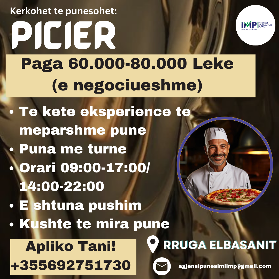 KERKOHET TE PUNESOHET PICIER, PAGA 60.000-80.000 LEKE, RRUGA ELBASANIT