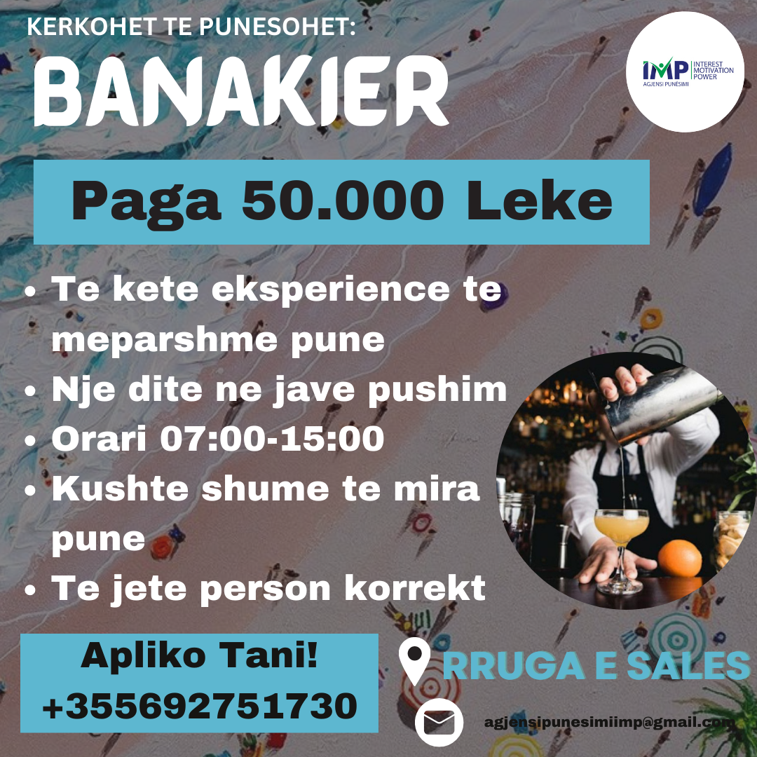 KERKOHET TE PUNESOHET BANAKIER, PAGA 50.000 LEKE, RRUGA E SALES