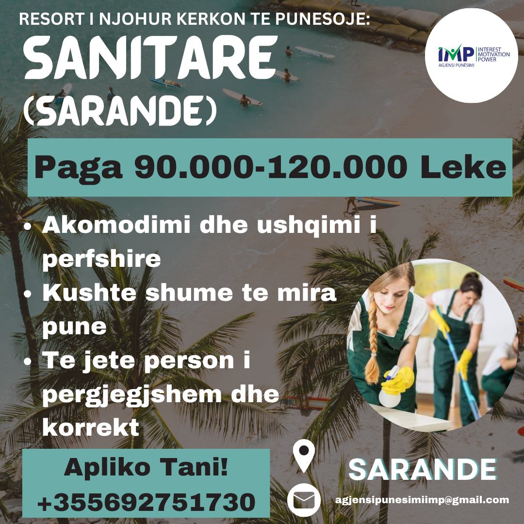 RESORT I NJOHUR KERKON TE PUNESOJE SANITARE, PAGA 900-1200 EURO, SARANDE