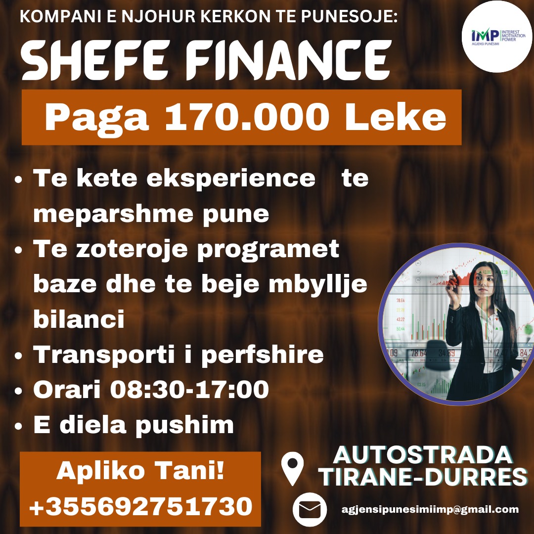 KOMPANI E NJOHUR KERKON TE PUNESOJE SHEFE FINANCE, PAGA 170.000 LEKE, AUTOSTRADA TIRANE-DURRES