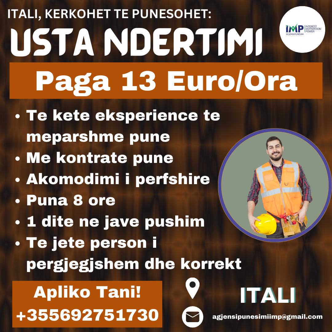 ITALI, KERKOHET TE PUNESOHET USTA NDERTIMI, PAGA 13 EURO/ORA