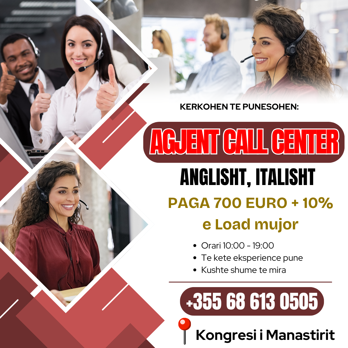 KERKOHET TE PUNESOHET AGJENT PER CALL CENTER (ANGLISHT - ITALISHT)