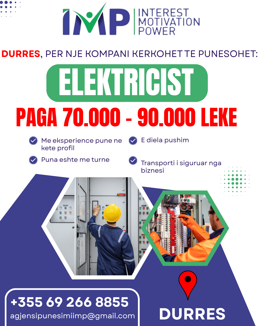 NE DURRES PER NJE KOMPANI TE NJOHUR KERKOHET ELEKTRICIST