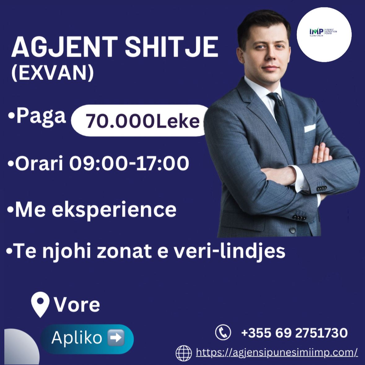 Agjent Shitje (Exvan) Paga 70.000 (bonuse)