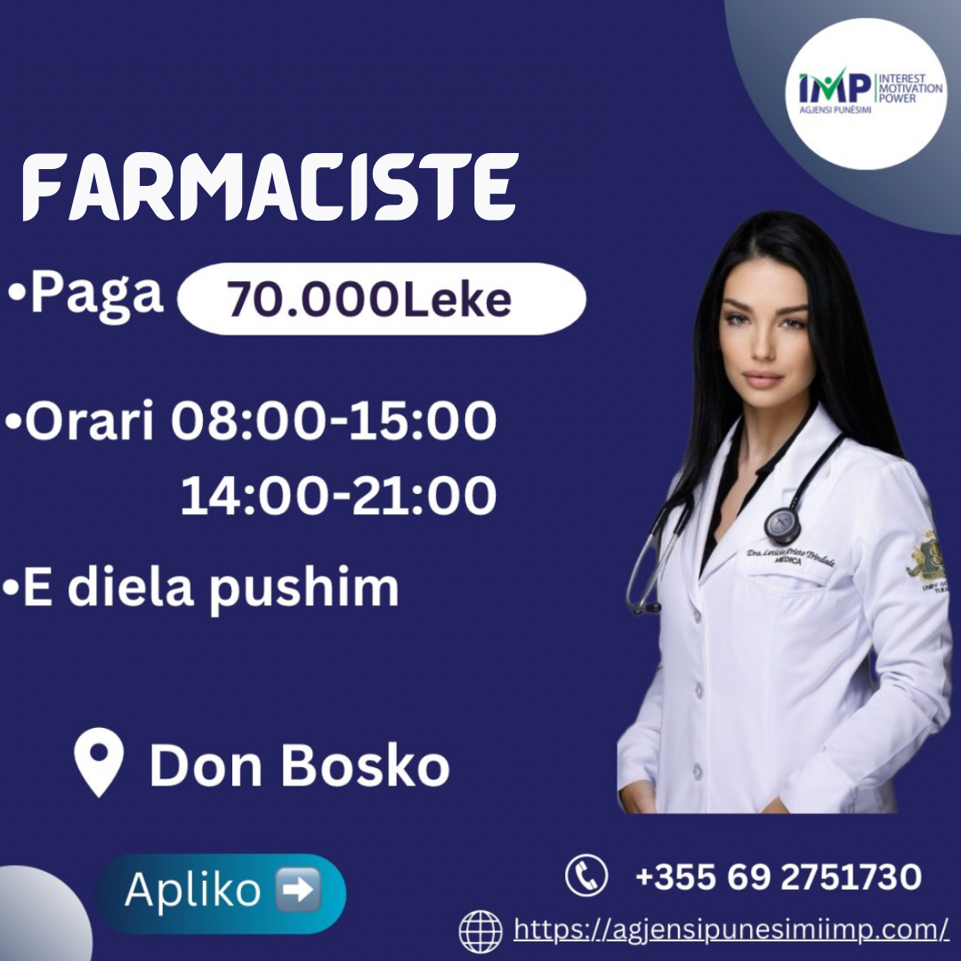 Farmaciste,Paga 70.000 Leke📍Don Bosko