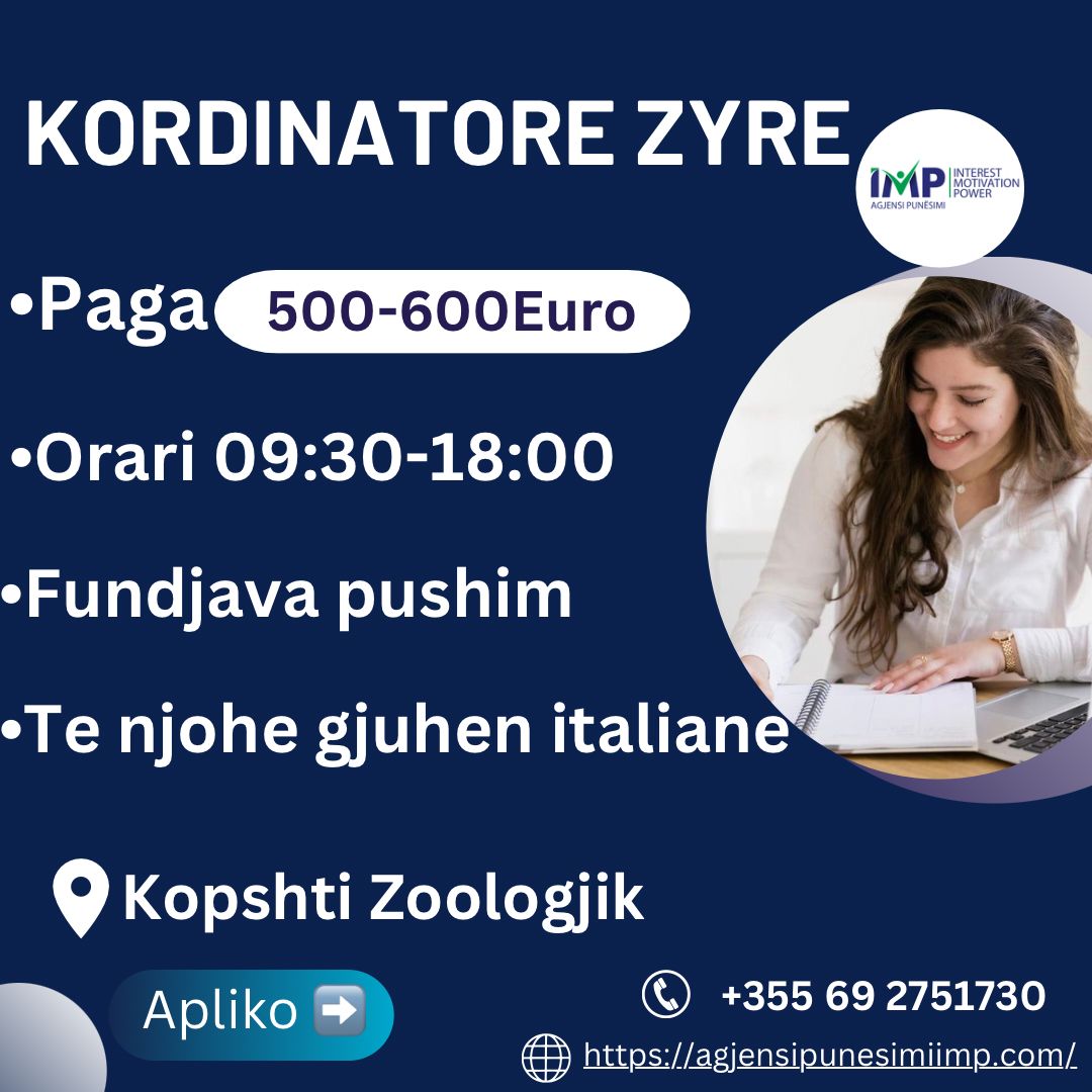 Tirane, Kerkohet Koordinatore Zyre Ne Gjuhe Italiane, Paga 500-600 Euro (e Negociuesheme), Kopshti Zoologjik