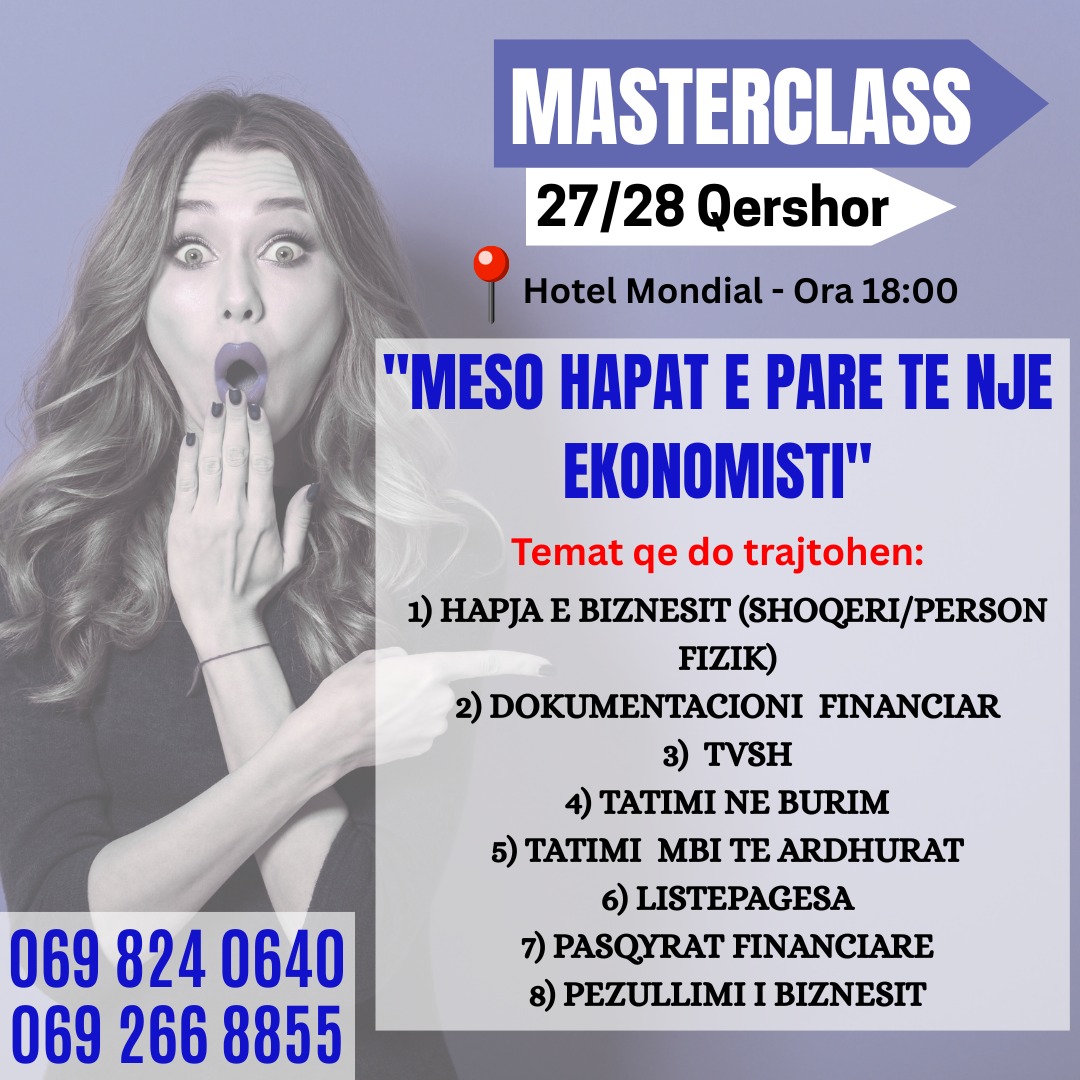 TRAJNIM 2 DITOR PER FINANCIERËT & EKONOMISTËT E RINJ